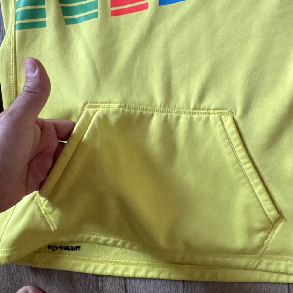 Nike Therma-Fit Women's Size M Neon Yellow Pullover Hoodie Sweatshirt #227 - Picture 5 of 7